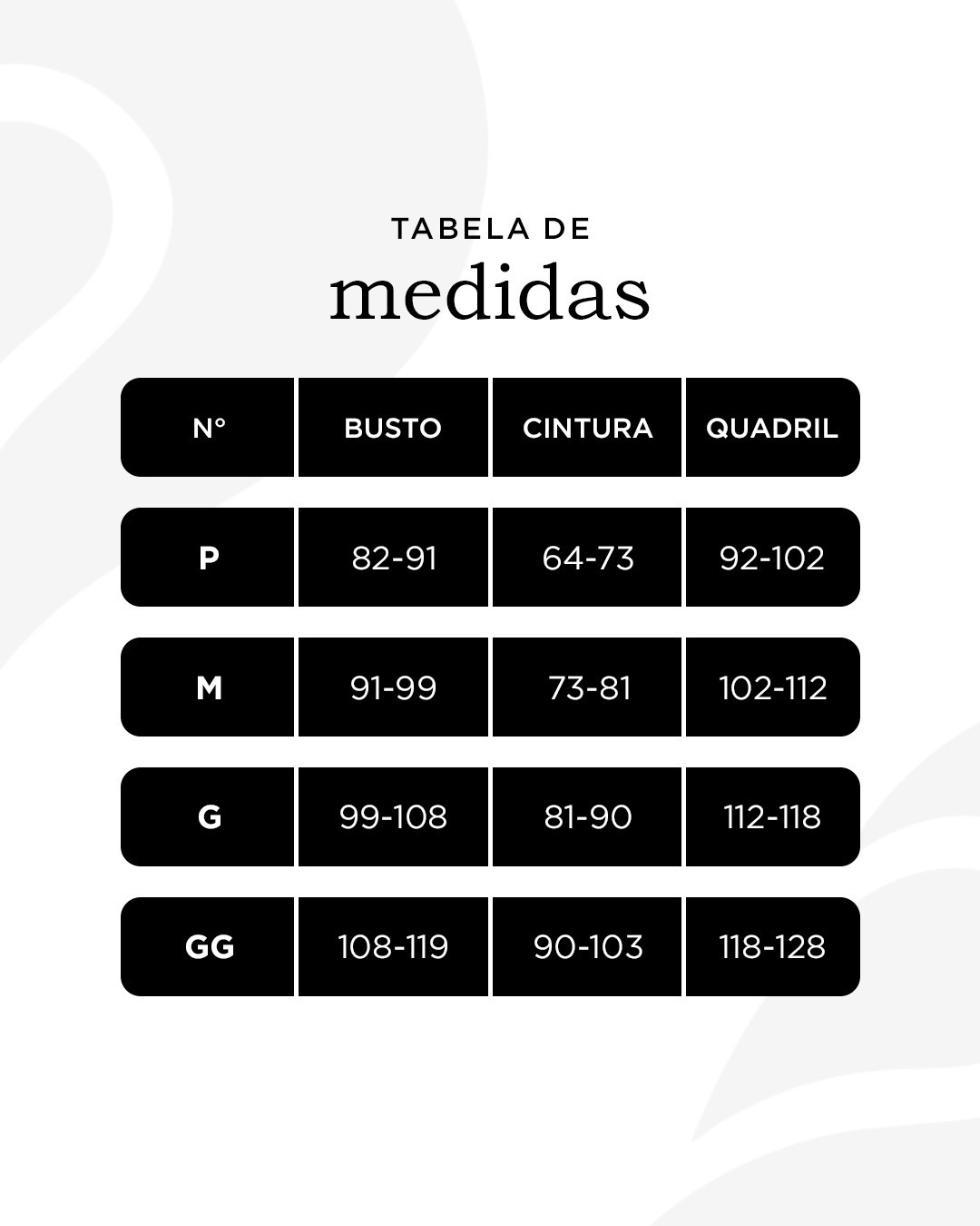 Tabela de Medidas